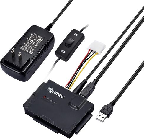 كابل IDE SATA إلى USB 3.0 USB إلى SATA أو IDE محول قارئ القرص الصلب لقرص القرص الصلب 2.5 بوصة/3.5 بوصة HDD مع محول طاقة تيار متردد خارجي 12 فولت 2 أمبير in Kuwait