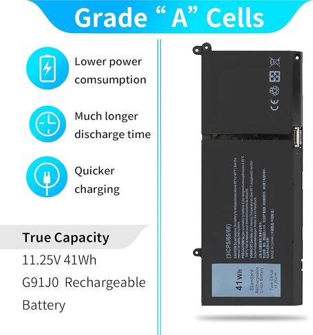 41Wh G91J0 استبدال بطارية الكمبيوتر المحمول Dell Latitude 3520 3420 3320 3330 Inspiron 3510 3511 3515 3525 3530 5310 5410 5418 5510 5515 5518 14 Plus 7420 7415 2 في 1 Vostro 5620 5625 دفتر. in Kuwait