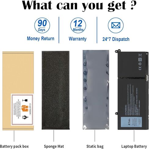 41Wh G91J0 استبدال بطارية الكمبيوتر المحمول Dell Latitude 3520 3420 3320 3330 Inspiron 3510 3511 3515 3525 3530 5310 5410 5418 5510 5515 5518 14 Plus 7420 7415 2 في 1 Vostro 5620 5625 دفتر. in Kuwait