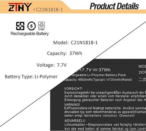 C21N1818-1 Battery Replacement for ASUS VivoBook 15 F512 F512D F512DA F512FA F512FB F512FJ F512FL F512JA F512JP F512UA A512DA A512F A512FA A512FB A512FL A512J A512JA A512JP A512U A512UA A512UF 37Wh in Saudi Arabia