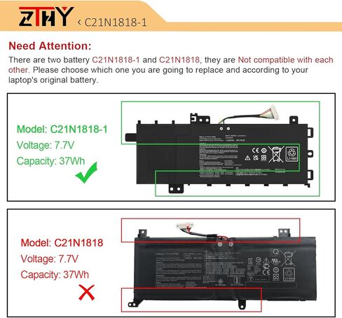 C21N1818-1 Battery Replacement for ASUS VivoBook 15 F512 F512D F512DA F512FA F512FB F512FJ F512FL F512JA F512JP F512UA A512DA A512F A512FA A512FB A512FL A512J A512JA A512JP A512U A512UA A512UF 37Wh in Saudi Arabia