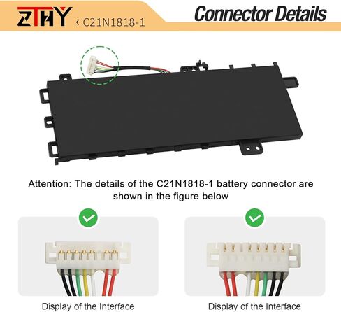 C21N1818-1 Battery Replacement for ASUS VivoBook 15 F512 F512D F512DA F512FA F512FB F512FJ F512FL F512JA F512JP F512UA A512DA A512F A512FA A512FB A512FL A512J A512JA A512JP A512U A512UA A512UF 37Wh in Saudi Arabia