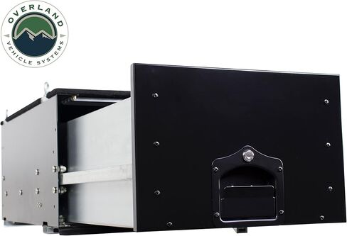 Overland Vehicle Systems Cargo Box With Slide Out Drawer Size - Two Stage Dual Black Powder Coat Universal Fitment - Marine Grade Stainless Steel Hardware in Kuwait