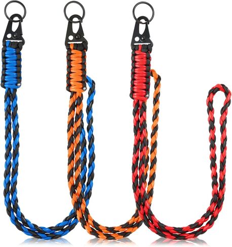 SATINIOR 3 Pieces Paracord Lanyard Keychains Braided Wrist Strap for Men Women Outdoor Survival Parachute Rope Lanyard Keychain with Heavy Duty Braided Paracord Set in Saudi Arabia