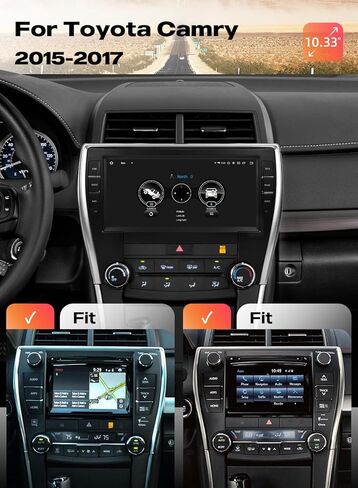 Dasaita 10.33" Car Stereo for Toyota Camry 2015-2017, Wireless CarPlay & Android Auto, 6GB+64GB Head Unit with 4G LTE, 5G WiFi, Touchscreen Radio, Android 13 in Saudi Arabia