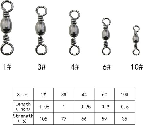 200PCS 5 Sizes Carbon Steel Swivel Connectors Fishing Bucket Swivel Ball Bearing Fishing Swivel Fishing Gear Hook and Line Connector in Saudi Arabia