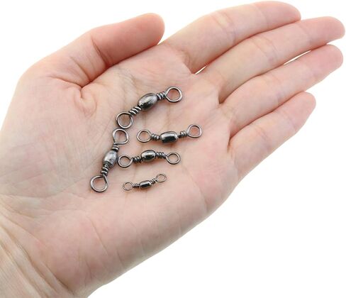 200PCS 5 Sizes Carbon Steel Swivel Connectors Fishing Bucket Swivel Ball Bearing Fishing Swivel Fishing Gear Hook and Line Connector in Saudi Arabia