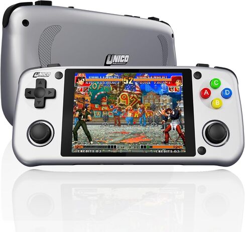 Retro Gaming Console, Compact Gaming Equipment, UNICO Authentic Retro Series, 40 lic. SNK Classics, High-perf Quad-Core A133, HD 4"IPS & 720P, 2 Speakers, 3500mAh Battery Type C Fast Charging (Black) in Saudi Arabia
