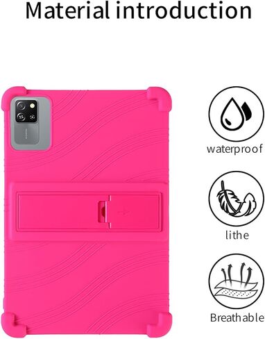 حافظة أجهزة لوحية Blackview Tab 60 pro مقاس 10 بوصة، حامل من السيليكون الناعم BOVUGAC قابل للتعديل مضاد للصدمات مناسب للأطفال لأجهزة Blackview Tab 60 pro (Rosered) in Kuwait