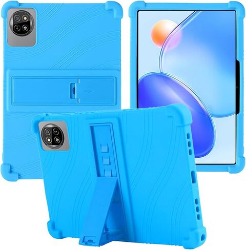 حافظة كمبيوتر لوحي Blackview Tab 20 WiFi مقاس 10.1 بوصة، حامل من السيليكون الناعم BOVUGAC قابل للتعديل مضاد للصدمات مناسب للأطفال لجهاز Tab 20 WiFi 10.1 بوصة (أزرق سماوي) in Kuwait