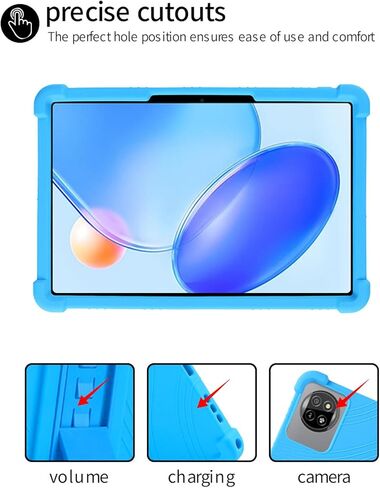 حافظة كمبيوتر لوحي Blackview Tab 20 WiFi مقاس 10.1 بوصة، حامل من السيليكون الناعم BOVUGAC قابل للتعديل مضاد للصدمات مناسب للأطفال لجهاز Tab 20 WiFi 10.1 بوصة (أزرق سماوي) in Kuwait