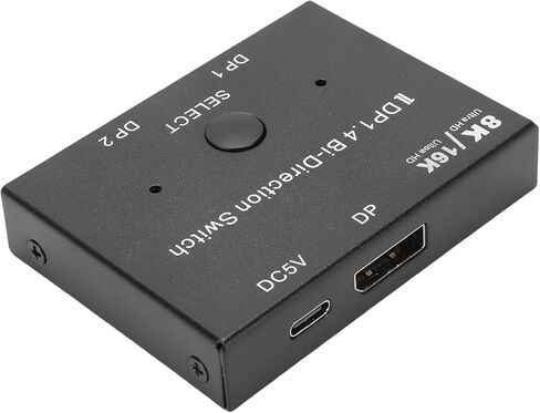 محول DisplayPort، محول ثنائي الاتجاه 16K 1.4 2 في 1 خارج 8K 120 هرتز 4K 240 هرتز مع دعم HDR10، لأجهزة الكمبيوتر المخصصة للألعاب وشاشات 4K in Kuwait