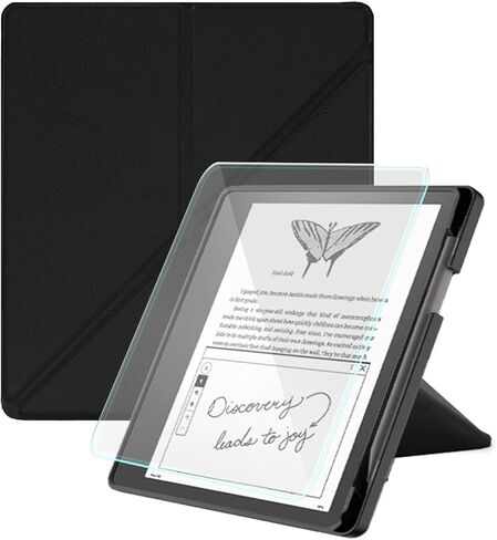 حافظة لجهاز Kindle Scribe، تتضمن واقي شاشة، وغطاء حامل من جلد البولي يوريثان الفاخر مع خاصية النوم/الاستيقاظ التلقائي وحامل أقلام لجهاز Kindle Scribe مقاس 10.2 بوصة (إصدار 2022/2024)، أخضر داكن in Kuwait