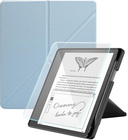 حافظة لجهاز Kindle Scribe، تتضمن واقي شاشة، وغطاء حامل من جلد البولي يوريثان الفاخر مع خاصية النوم/الاستيقاظ التلقائي وحامل أقلام لجهاز Kindle Scribe مقاس 10.2 بوصة (إصدار 2022/2024)، أخضر داكن in Kuwait