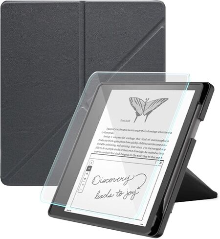 حافظة لجهاز Kindle Scribe، تتضمن واقي شاشة، وغطاء حامل من جلد البولي يوريثان الفاخر مع خاصية النوم/الاستيقاظ التلقائي وحامل أقلام لجهاز Kindle Scribe مقاس 10.2 بوصة (إصدار 2022/2024)، أخضر داكن in Kuwait