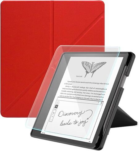 حافظة لجهاز Kindle Scribe، تتضمن واقي شاشة، وغطاء حامل من جلد البولي يوريثان الفاخر مع خاصية النوم/الاستيقاظ التلقائي وحامل أقلام لجهاز Kindle Scribe مقاس 10.2 بوصة (إصدار 2022/2024)، أخضر داكن in Kuwait