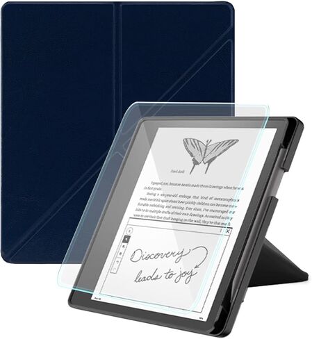 حافظة لجهاز Kindle Scribe، تتضمن واقي شاشة، وغطاء حامل من جلد البولي يوريثان الفاخر مع خاصية النوم/الاستيقاظ التلقائي وحامل أقلام لجهاز Kindle Scribe مقاس 10.2 بوصة (إصدار 2022/2024)، أخضر داكن in Kuwait