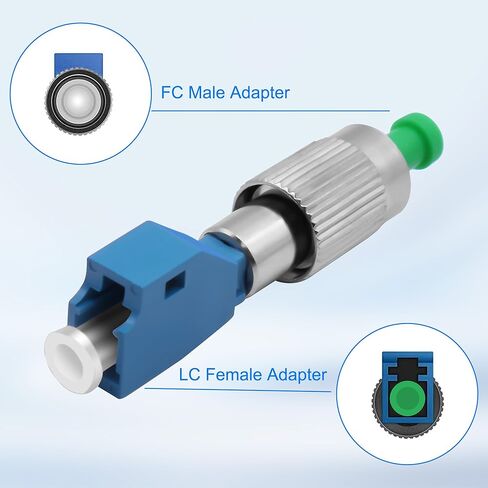XMSJSIY LC to FC Fiber Optic Adapter FC/APC Male to LC/UPC Female Single Mode Simplex Hybrid Optical Adapter Converter Connector for Network Internet -2 Pcs in Saudi Arabia