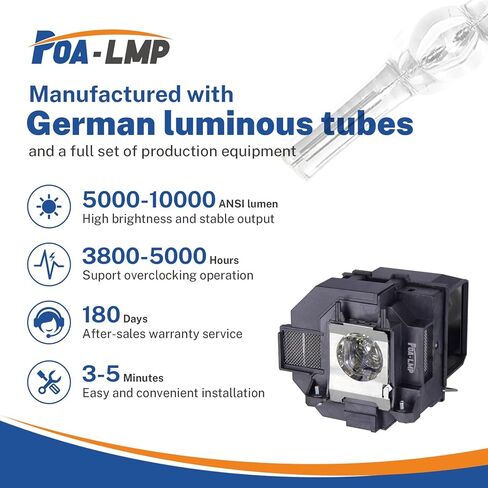 LP95 مصباح لإبسون PowerLite 2265U 2255U 2250U 2245U 2165W 2155W 2140W 2065 5510 5520W 5530U 5535U السينما المنزلية 1450 EB-2055 EB-2155W EB-2250U EB-2165W EB-2245U EB-2255U EB-2265U EB-5520W EB-5530U in Kuwait