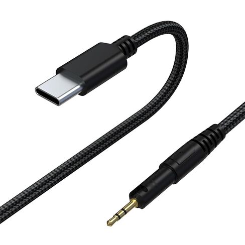 كابل صوت USB C بديل إلى 2.5 مم متوافق مع Audio Technica ATH-M40x، ATH-M50x، ATH-M60x، سماعة رأس ATH-M70x، سلك Aux لهاتف iPhone 15/16، iPad، Samsung، الكمبيوتر الشخصي، الهاتف الذكي in Saudi Arabia
