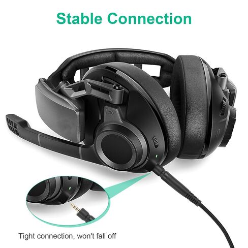 Toxaoii GSP 600 Cable Replacement Audio Cable for Sennheiser GSP 670, GSP 600, GSP 500, GSP 350, PC 373D, Game One, Game Zero, G4ME ONE Headphone, 2.5 to 3.5 mm Aux Cord 6.5 FT in Saudi Arabia