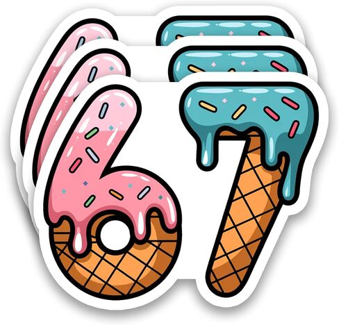 (3Pcs) Aura Energy 67 Stickers Funny Six Seven Meme Sticker 6 7 Battery Level Humor Waterproof Vinyl Decals for Laptop, Water Bottle, Tumbler, Helmet, Scrapbook, 3" x 1.5" in Saudi Arabia