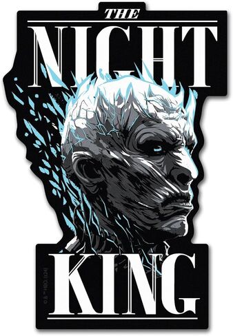 ملصق كهربائي مرخص رسميًا من لعبة العروش Night King Dynamic - 4.5 بوصة × 3.1 بوصة | ممتاز لجميع الأحوال الجوية للسيارة، وزجاجة المياه، والكمبيوتر المحمول، والكمبيوتر اللوحي، والنافذة، والمبرد، وصندوق الأدوات، والهاتف | صنع في الولايات المتحدة الأمريكية in Kuwait