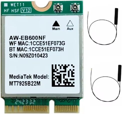 MTK7925 WiFi7 ثلاثي الموجات بطاقة الشبكة اللاسلكية واي فاي بطاقة 2.4G/5G/6Ghz شبكة محول لاسلكي ل Win10/Win11 in Kuwait