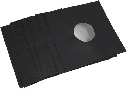 Dioche 20pcs Record Kraft Paper Jackets - Durable 12-Inch Protective Covers for Records - Customizable, Antistatic Design, Matte Black Finish in Saudi Arabia