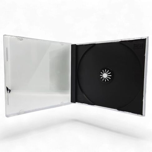 Standard Disc Clear Jewel Cases, Black Trays with Insert Clips, Holds One CD/DVD/Blu-Ray, 30 Pack (Boxed) in Saudi Arabia