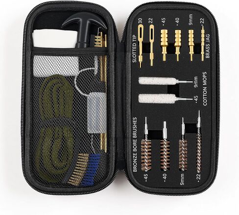 PINTY Gun Cleaning Kit, Professional Handgun Maintenance Set for 9mm .22 .38 .45 Caliber, Universal Pistol Cleaning Brush and Tool Kit, 10-71 Pieces in Kuwait