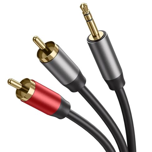 كابل Vancle 3.5 مم إلى 2RCA، محول مقبس سماعة رأس 4.9 قدم Aux إلى 2RCA ذكر إلى ذكر، سلك مساعد مقسم ستيريو HiFi 1/8 Y للهواتف، ومكبرات الصوت، والكمبيوتر اللوحي، وMP3، ومكبرات الصوت، HDTV in Saudi Arabia