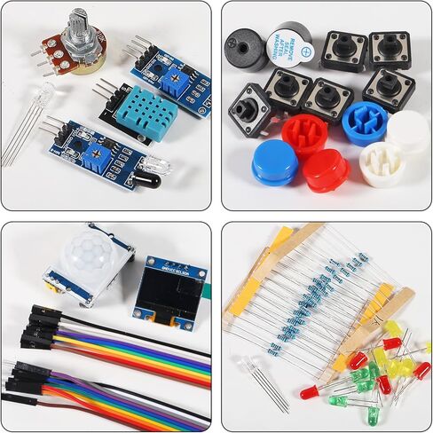 95 قطعة من مجموعة المبتدئين الأساسية لـ ESP32 ESP-32S WiFi Development Kit لمجموعة Arduino Project Learning Kit مع البرامج التعليمية ESP32 Kit مع صندوق in Saudi Arabia