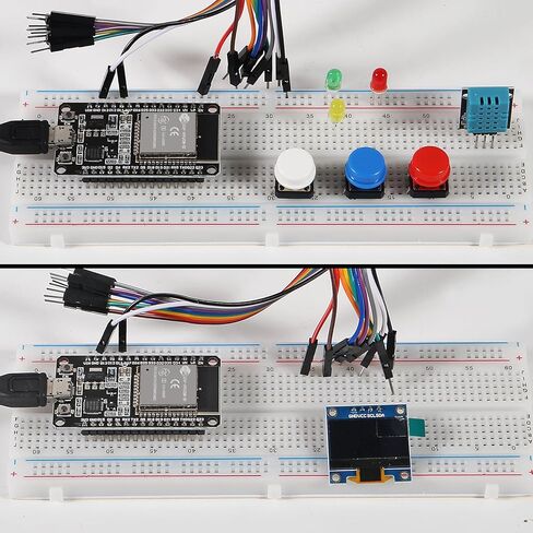 95 قطعة من مجموعة المبتدئين الأساسية لـ ESP32 ESP-32S WiFi Development Kit لمجموعة Arduino Project Learning Kit مع البرامج التعليمية ESP32 Kit مع صندوق in Saudi Arabia