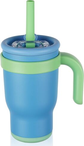 14oz Toddler Sippy Cup Vacuum Insulated Stainless Steel Kids Cup with Handle, Spill-Proof Straw, Leak-Proof Travel Cup for Home or On-the-Go in Saudi Arabia