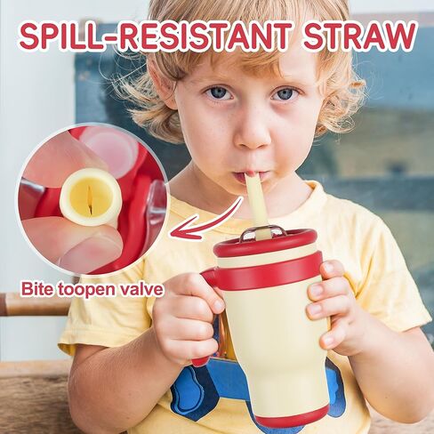 14oz Toddler Sippy Cup Vacuum Insulated Stainless Steel Kids Cup with Handle, Spill-Proof Straw, Leak-Proof Travel Cup for Home or On-the-Go in Saudi Arabia