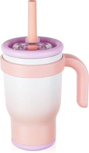 14oz Toddler Sippy Cup Vacuum Insulated Stainless Steel Kids Cup with Handle, Spill-Proof Straw, Leak-Proof Travel Cup for Home or On-the-Go in Saudi Arabia