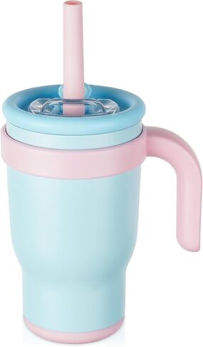 14oz Toddler Sippy Cup Vacuum Insulated Stainless Steel Kids Cup with Handle, Spill-Proof Straw, Leak-Proof Travel Cup for Home or On-the-Go in Saudi Arabia
