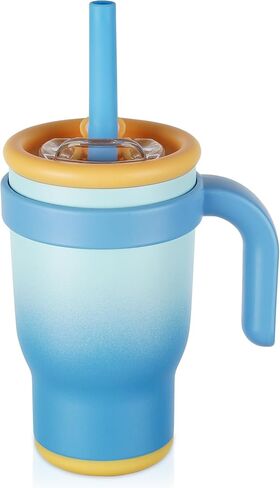 14oz Toddler Sippy Cup Vacuum Insulated Stainless Steel Kids Cup with Handle, Spill-Proof Straw, Leak-Proof Travel Cup for Home or On-the-Go in Saudi Arabia