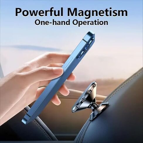 Magnetic Car Phone Holder [Aviation-Grade Alloy] | 360° Rotatable Dashboard Mount for iPhone, Samsung, Google Pixel & More | Strong Adhesive & Adjustable Viewing Angle in Saudi Arabia