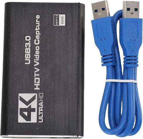 Zunate 4K Video Capture Card with Loop Out, HDMI to USB C 3.0 Adapter for Streaming - 1080P 60FPS Recorder for PC, Aluminum Low Latency Audio Device with Mic Input in Saudi Arabia