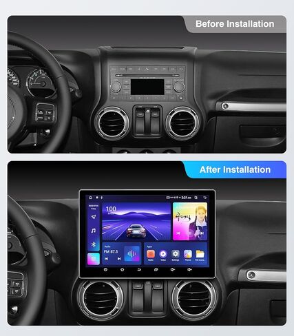 ترقية ستيريو راديو السيارة 11.5 بوصة (4G+64G) لسيارة Jeep Wrangler JK 2007-2018 Dodge Grand Caravan 2011-2020 Dodge Ram 2009-2012 مع نظام الملاحة اللاسلكي CarPlay Android Auto GPS in Kuwait