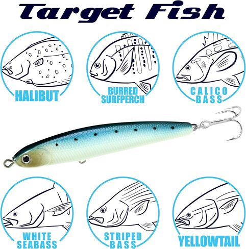 LUCKY CRAFT SW Wander Magnum 25G Saltwater Fishing Lure, Sinking Bait for Surf and Inshore, Long Casting Glide Bait for Halibut, Striped Bass, Fishing Gear in Saudi Arabia