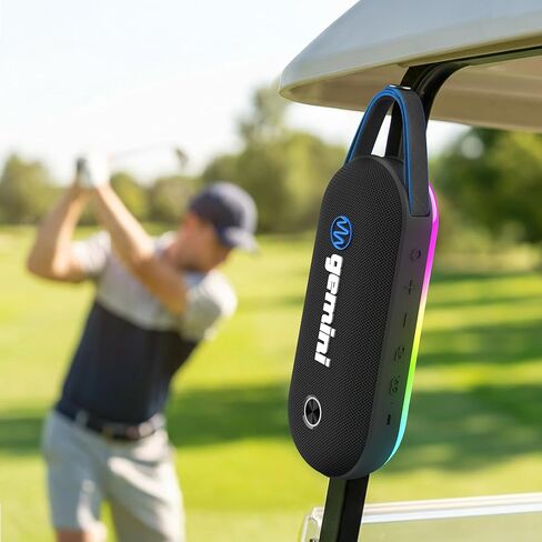 Gemini Magnetic Bluetooth Golf Cart Speaker, 60W Stereo RGB Party Lights, IPX6 Waterproof, USB-C Fast Charge, 4000mAh Battery for Tailgates, Outdoor Adventures (BeatGrip Pro) in Saudi Arabia