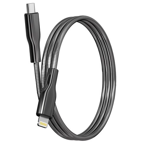 6.6FT Metal Braided USB A to Lightning Cable, Cat & Dog Chew Proof Charger Cord, Fast Charging & Data Sync, Metal Lightning Charging Cable for iPhone 14/13/12/11/8/7/6/X/XS/XR in Saudi Arabia