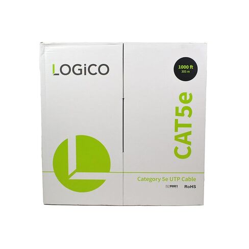 لوجيكو أفضل كابل شبكة إيثرنت Cat5e LAN بطول 1000 قدم UTP Sloid CCA سلك 24AWG 350 ميجا هرتز أزرق in Kuwait