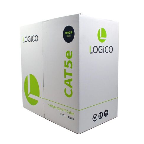 لوجيكو أفضل كابل شبكة إيثرنت Cat5e LAN بطول 1000 قدم UTP Sloid CCA سلك 24AWG 350 ميجا هرتز أزرق in Kuwait