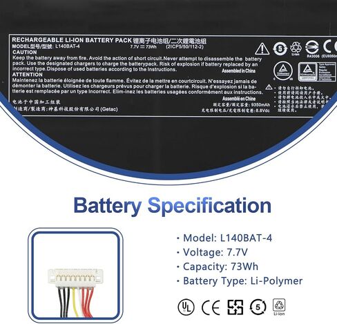 ANTIEE L140BAT-4 6-87-L140S-72B01 Laptop Battery for Lemp9 System76 Darter Pro 2021 L140CU L140MU L141CU L141MU 2ICP5/50/112 VIA 14, THUNDEROBOT MixBook Air, WOOKING Jiasha ST Pro 7.7V 73Wh 9350mAh in Saudi Arabia