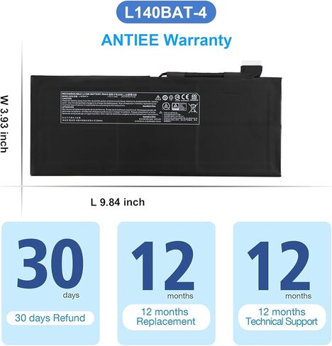 ANTIEE L140BAT-4 6-87-L140S-72B01 Laptop Battery for Lemp9 System76 Darter Pro 2021 L140CU L140MU L141CU L141MU 2ICP5/50/112 VIA 14, THUNDEROBOT MixBook Air, WOOKING Jiasha ST Pro 7.7V 73Wh 9350mAh in Saudi Arabia