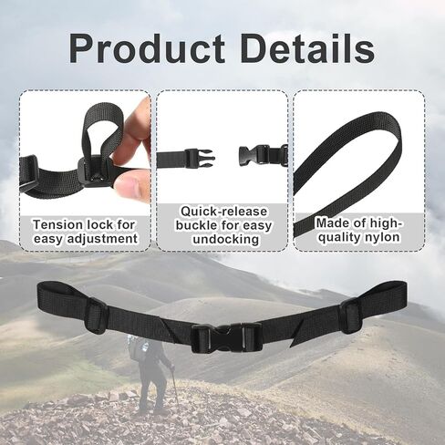 2 PCS Adjustable Backpack Chest Strap, Replacement Sternum Straps with Quick Release Buckle Backpack Chest Strap Add on for Backpacks Secures for Hiking, Jogging, Daily Outdoor Use in Kuwait